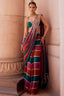 Elegant faux georgette saree with real mirror embroidery work for wedding and festive occasions