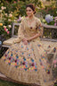 Semi-Stitched Champagne Gold Floral Embroidered Sequins Lehenga