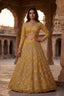 Semi-Stitched Faux Georgette Real Mirror & Sequins Embroidered Lehenga Set