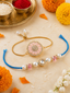 Multi Colour Brass Kundan Rakhi set of 2