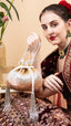 Cut dana work potli bag with gold silver rose shimmer velvet drawstring closure festive wedding ethnic accessory
