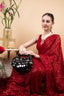 Black mirror work beaded ethnic clutch for women for wedding and party wear