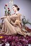 Blush Pink Zardosi & Cutdana Work Suede Potli Bag
