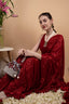 Maroon Raw Silk Cutdana & Pearl Embellished Potli Bag