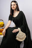 Ivory pearl beaded clutch bag with fringe detailing and velvet lining for wedding and festive wear