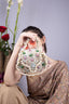 Ivory off-white handcrafted potli bag with beads zari pearl and sequin embroidery with chain strap for wedding and bridal wear