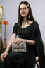 Silver Hand Embellished Clutch Bag with Cutdana Sequins & Crystal Work