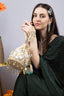 Ivory Velvet Potli Bag with MirrorSequin & Crystal Work