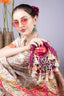 Eeth Pink Mirror Clutch Bagwith Beads and Pearl Work