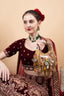 Eeth Gold Mirror Clutch Bag with Beads and Pearl Work