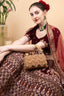 Eeth Gold Beads Crystal Embellished Clutch