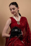 Black Hand Embellished Clutch Bag with Crystal Work