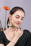 Kundan Chandbali Pearl Green Earrings