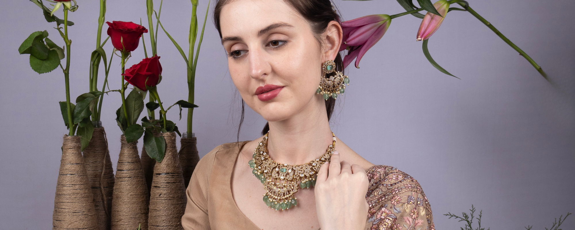 Ethnic necklace set for women wedding look