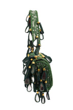 Emerald mirror work cut dana and sequin embellished handcrafted statement bag for wedding and festive wear