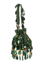 Emerald Green Mirror & Cut Dana Suede Potli Bag