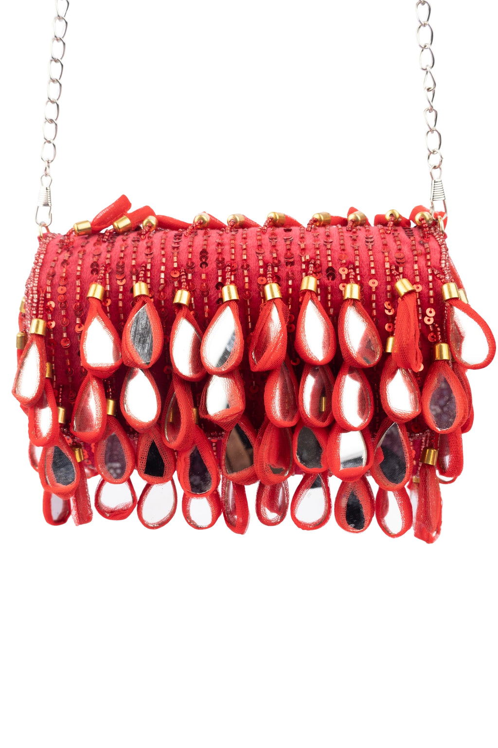 Eeth Red Emerald Mirror & Sequin Handcrafted Party Bag (Copy)
