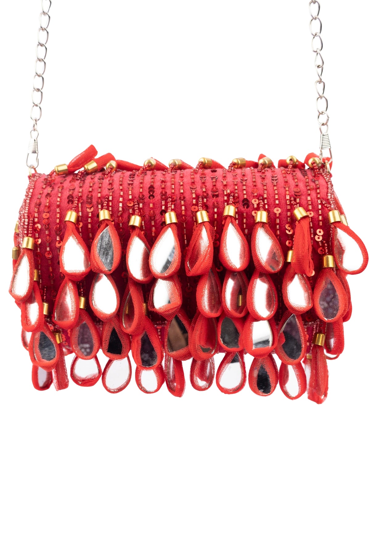Eeth Red Emerald Mirror & Sequin Handcrafted Party Bag (Copy)