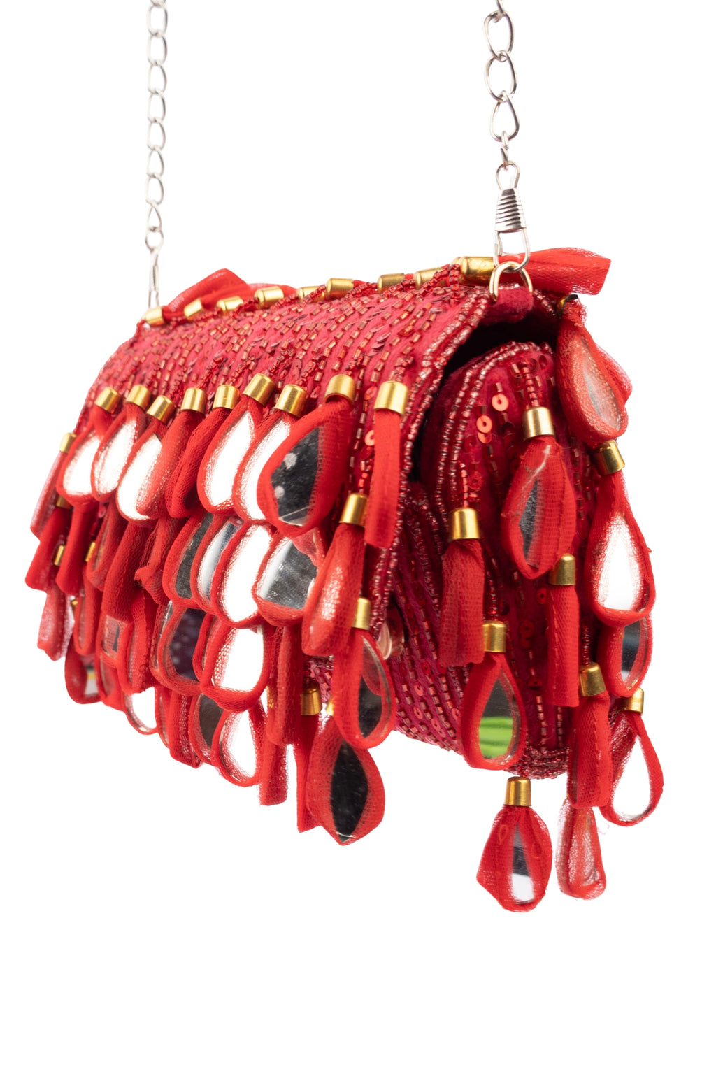 Eeth Red Emerald Mirror & Sequin Handcrafted Party Bag (Copy)