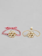 Multi Colour Brass Kundan Rakhi set of 2
