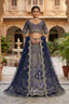 Mono satin silk flared lehenga with sequins cut work can-can layers unstitched blouse and dupatta for wedding and festive wear