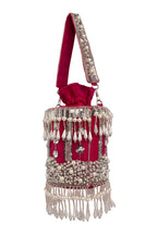Rani Pink Net Cutdana & Pearl Embellished Potli Bag