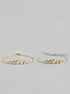 Multi Colour Brass Kundan Rakhi set of 2
