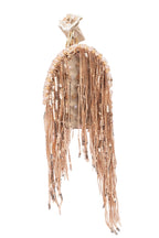 Beige Hand Embellished Clutch Bag with Crystal Work