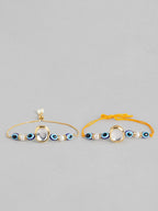 Multi Colour Brass Kundan Rakhi set of 2