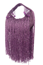 Eeth Handcrafted Purple Cut Dana Long Tassel Clutch Bag