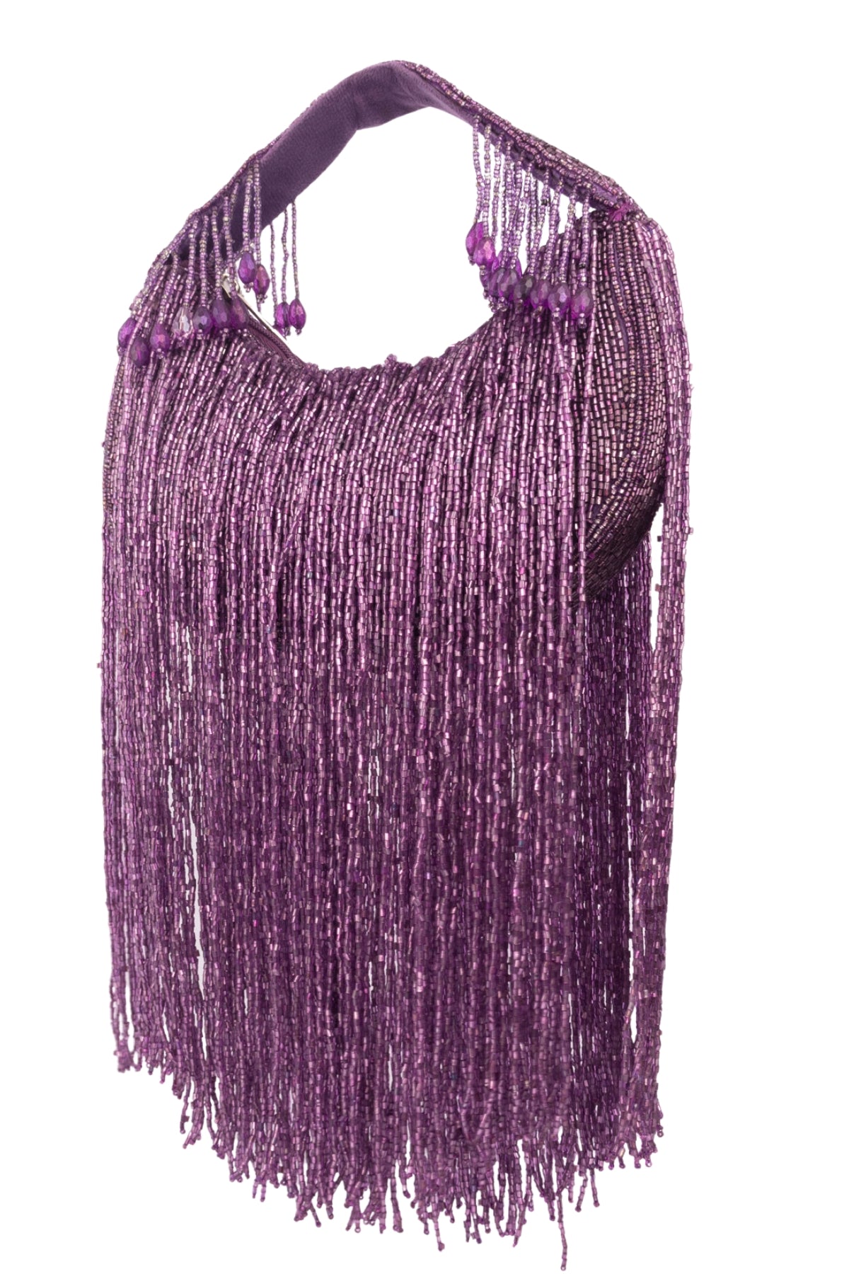 Eeth Handcrafted Purple Cut Dana Long Tassel Clutch Bag