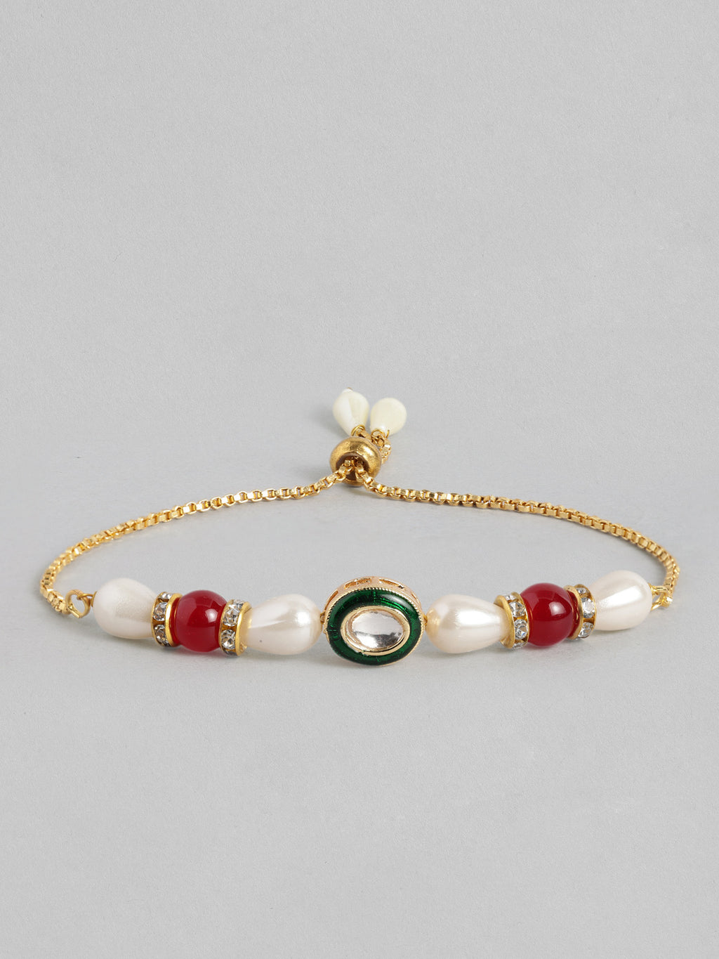 Multi Colour Brass Kundan Rakhi set of 2