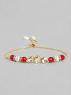 Multi Colour Brass Kundan Rakhi set of 2