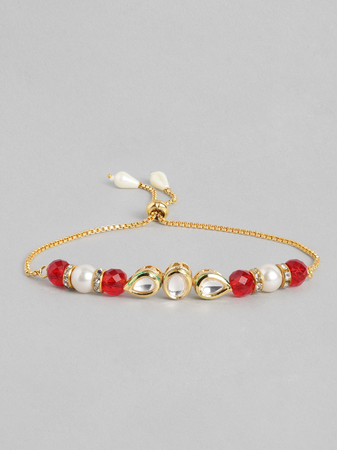 Multi Colour Brass Kundan Rakhi set of 2