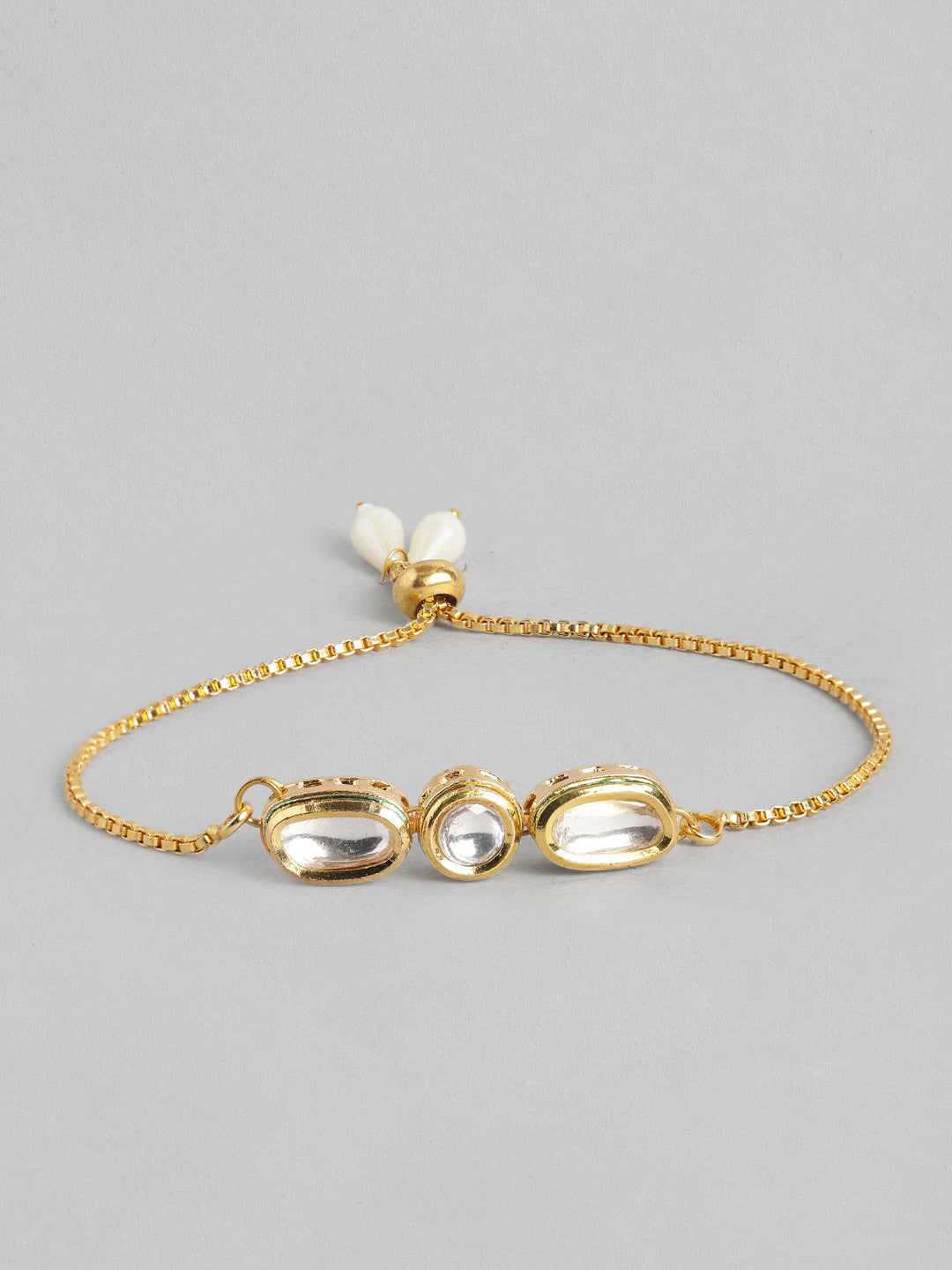 Multi Colour Brass Kundan Rakhi set of 2