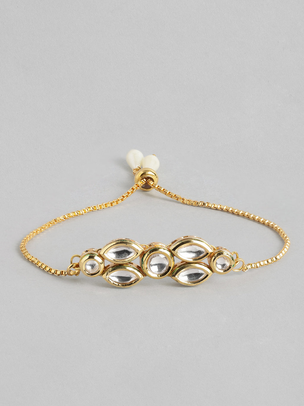 Multi Colour Brass Kundan Rakhi set of 2