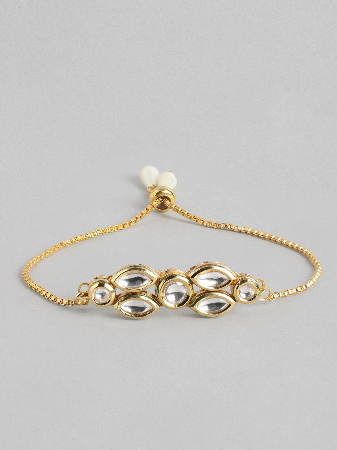 Multi Colour Brass Kundan Rakhi set of 2