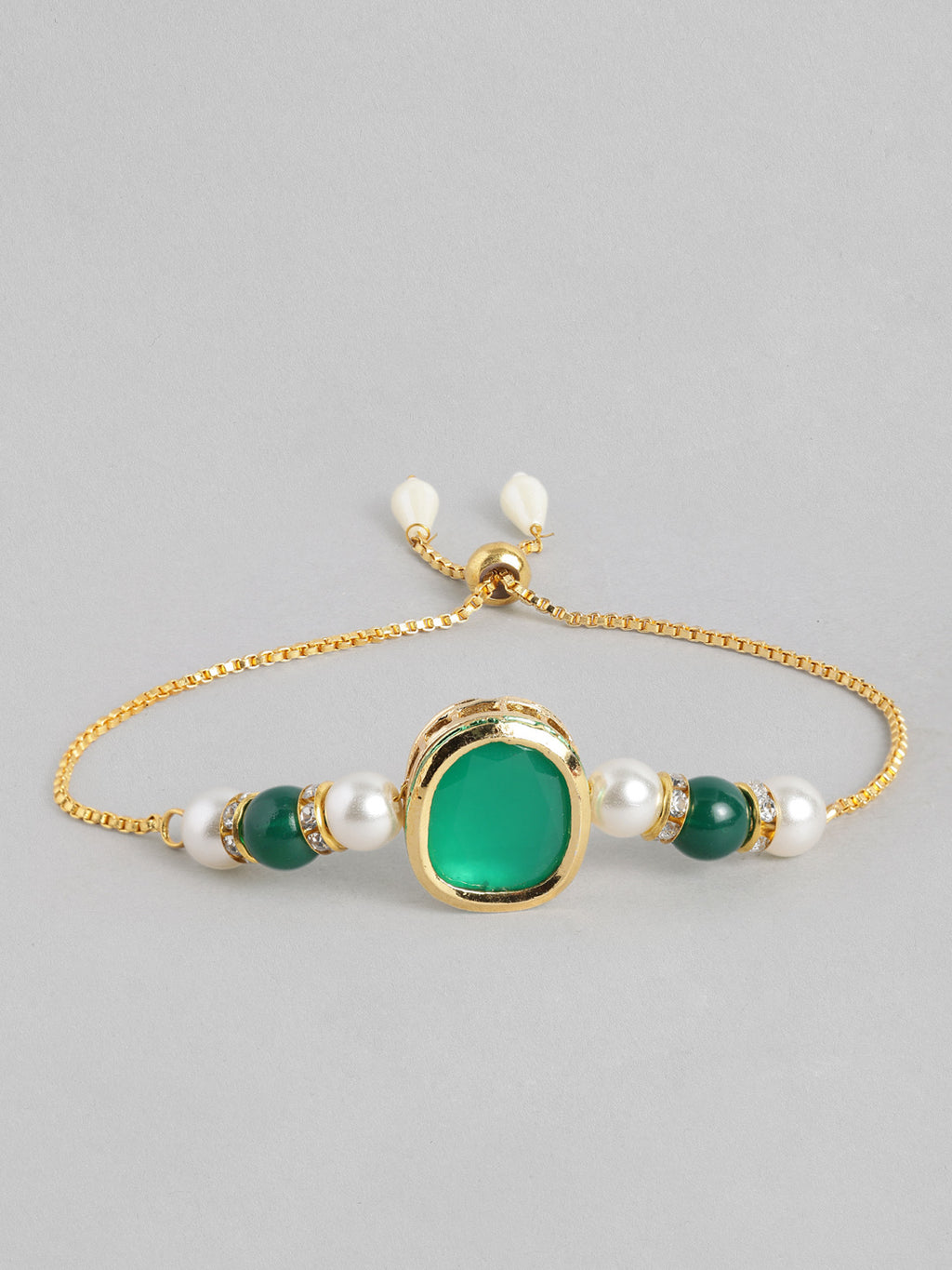 Multi Colour Brass Kundan Rakhi set of 2