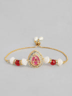 Multi Colour Brass Kundan Rakhi set of 2