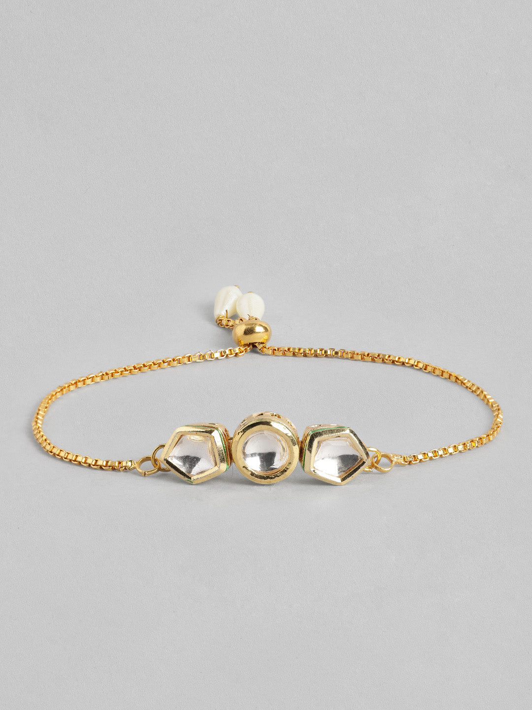 Multi Colour Brass Kundan Rakhi set of 2