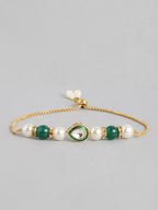 Multi Colour Brass Kundan Rakhi set of 2