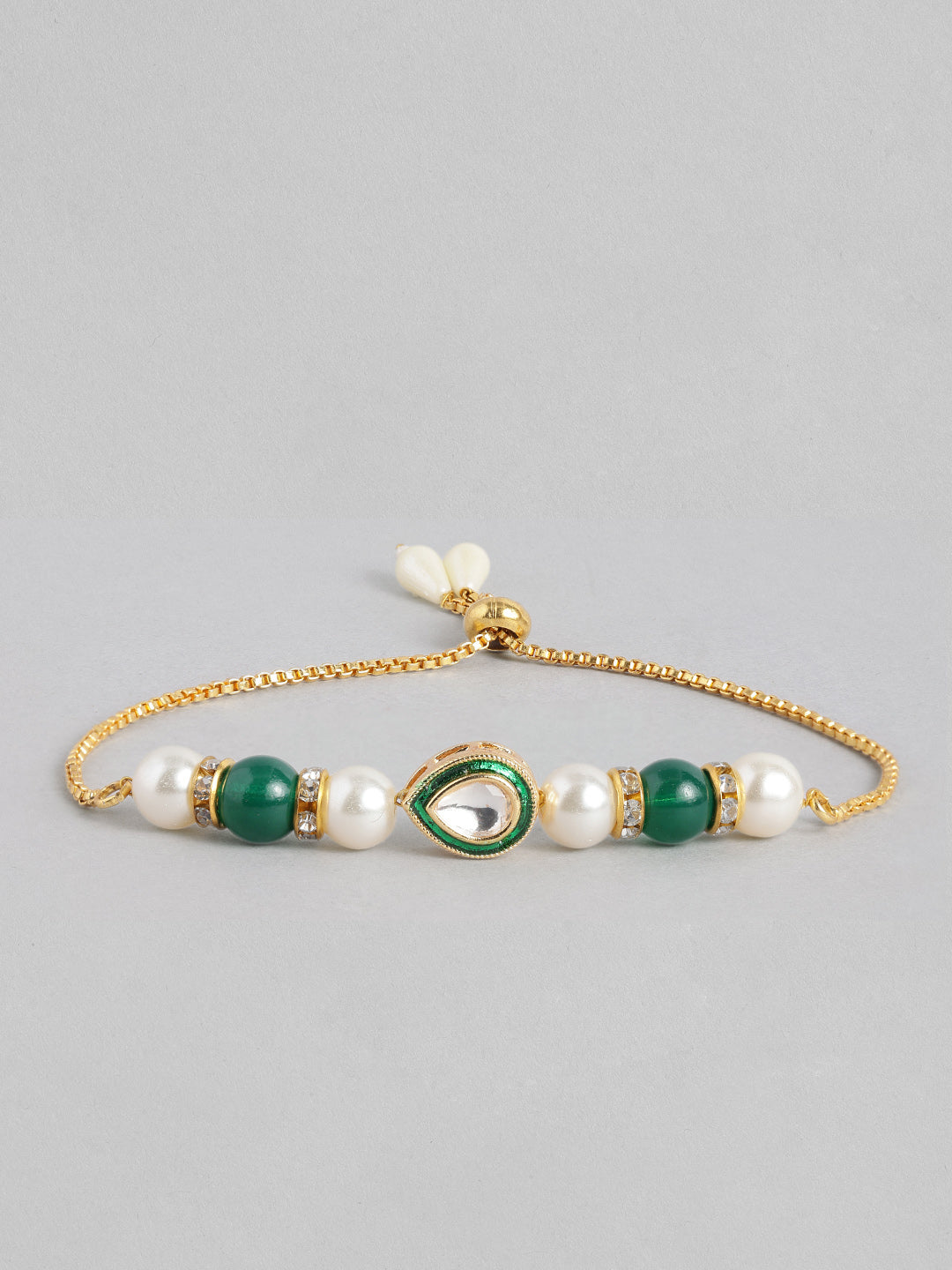 Multi Colour Brass Kundan Rakhi set of 2