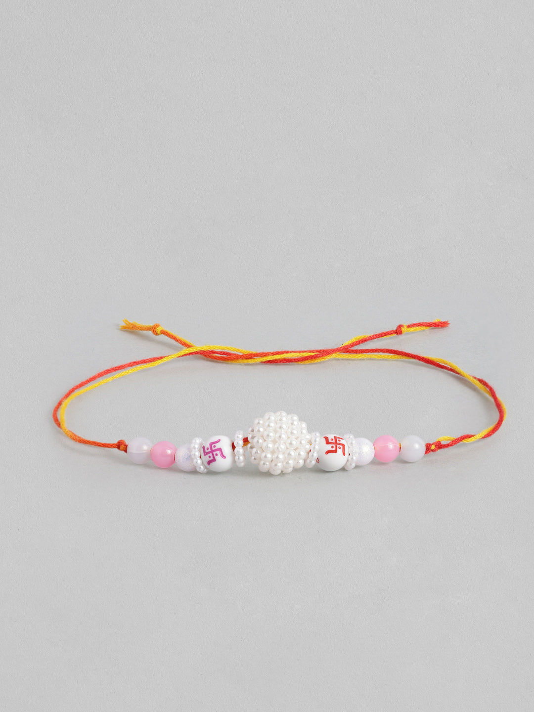 Multi Colour Brass Kundan Rakhi set of 2
