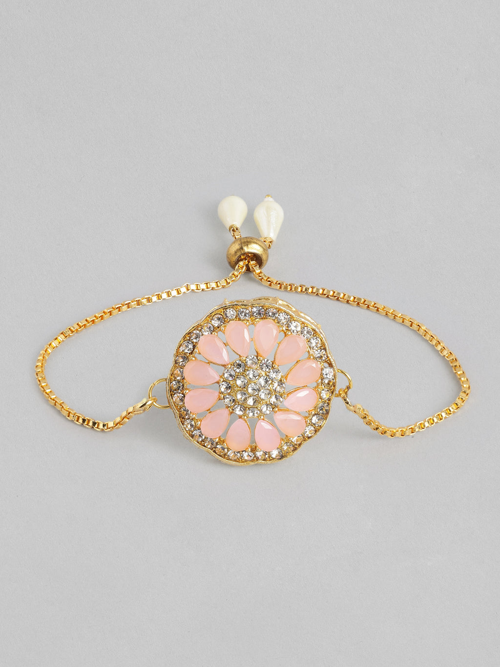 Multi Colour Brass Kundan Rakhi set of 2