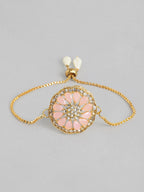 Multi Colour Brass Kundan Rakhi set of 2