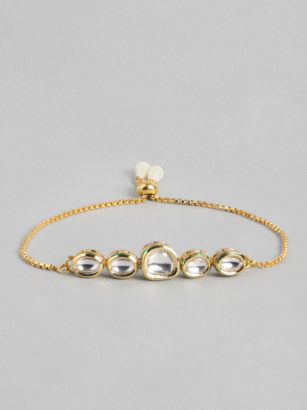 Multi Colour Brass Kundan Rakhi set of 2