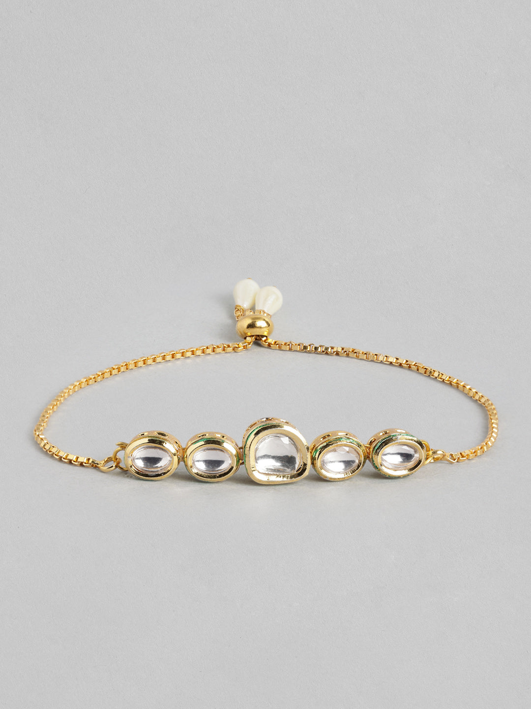 Multi Colour Brass Kundan Rakhi set of 2