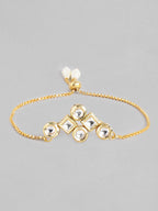 Multi Colour Brass Kundan Rakhi set of 2