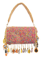Eeth Gold Base Multicolour Mirror Work Sequin Detailing Clutch Bag