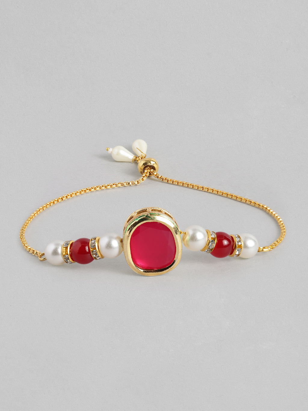 Multi Colour Brass Kundan Rakhi set of 2